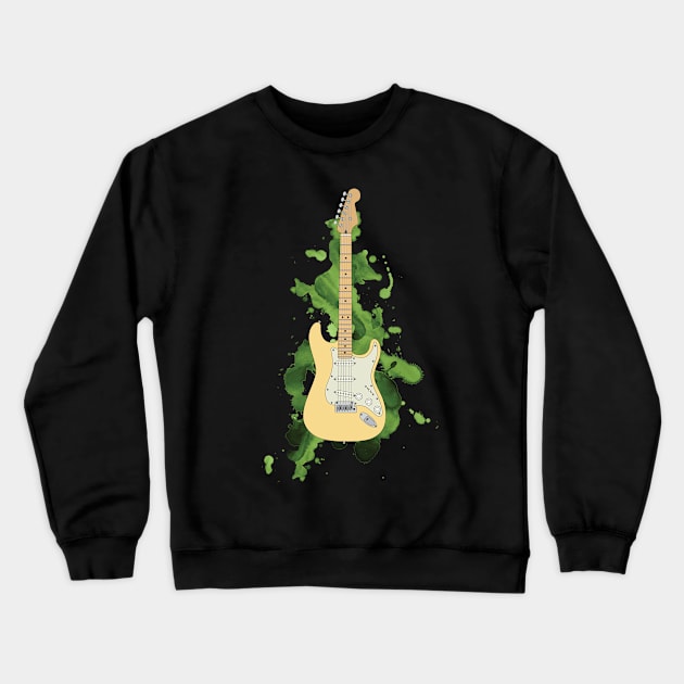 S-Style Electric Guitar Buttercream Color Crewneck Sweatshirt by nightsworthy